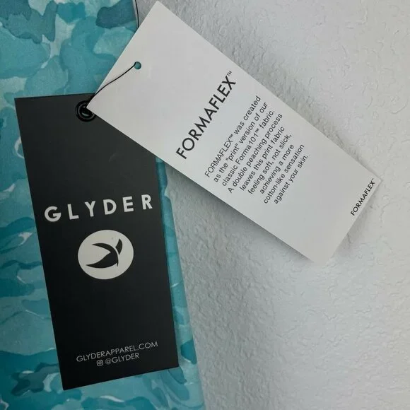 GLYDER Leggings Women's Sz XS High Power II H2O High Rise Cropped Camo Blue - Picture 8 of 10